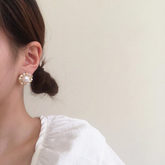 Sunflower Pearl Earrings